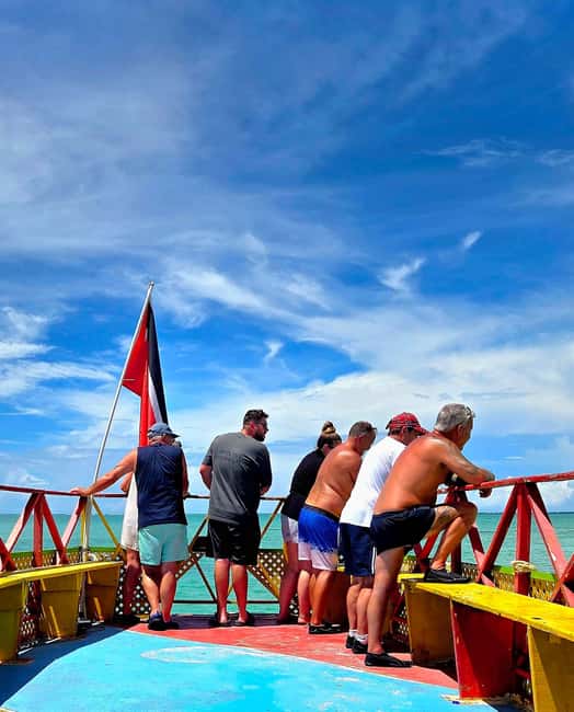 Buccoo Reef Nylon Pool Tour - Captain Phillips - Nylon Pool: swimming on a sandbank in the sea