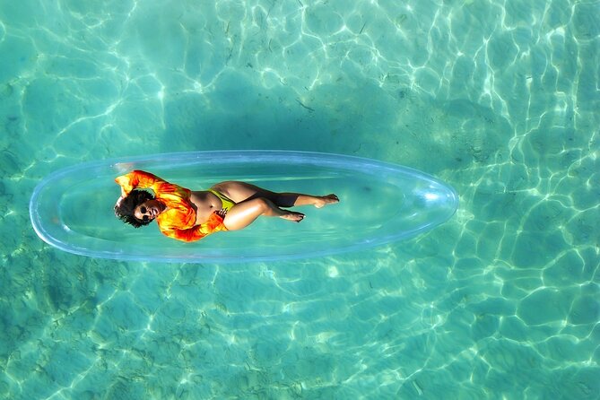 Luxury Clear Kayak Drone Photoshoot in Tobago - The Clear Kayak Is the Main Photo Prop